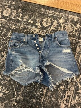 Levi’s Distressed Blue Denim Women's Shorts